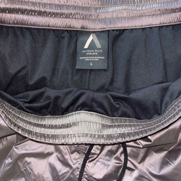 ATHLETA x Allyson Felix Legend Luxe Track Pant metallic Size Large NEW - Picture 6 of 12